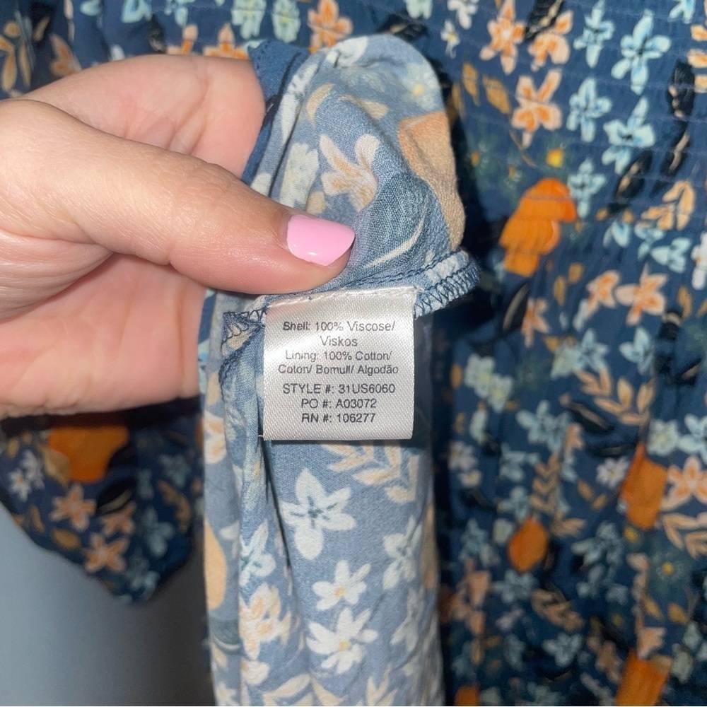 Hale Bob Long Sleeve Floral and Oranges Maxi Dress XS NWT - Picture 8 of 8